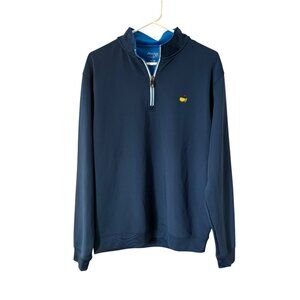 Masters Tech Mens Pullover Half Zip Long Sleeve Top Sweatshirt Large Blue